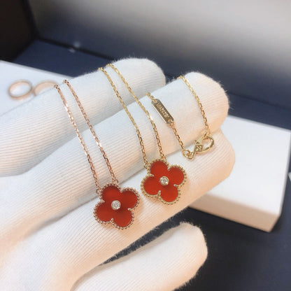 ¡®Lume Jewels¡¯CLOVER 15MM DIAMOND CARNELIAN NECKLACE