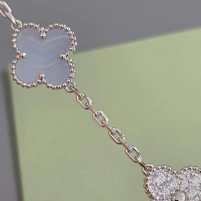 [Lume Jewels]New  CLOVER 5 MOTIF PURPLE CHALCEDONY BRACELET COLLECTION