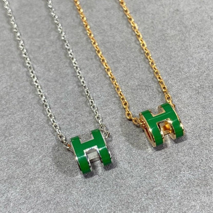 ¡®Lume Jewels¡¯POP H GREEN NECKLACE SILVER AND GOLD