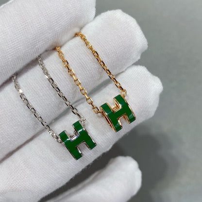 ¡®Lume Jewels¡¯POP H GREEN NECKLACE SILVER AND GOLD