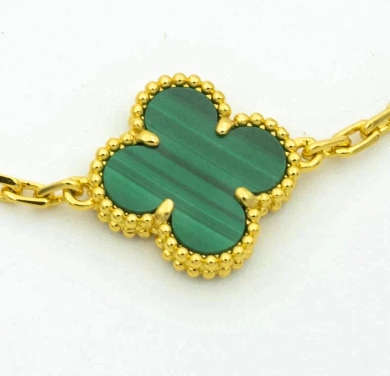 [Lume Jewels]New  CLOVER 5 MOTIF MALACHITE BRACELET COLLECTION