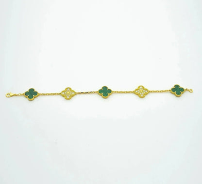[Lume Jewels]New  CLOVER 5 MOTIF MALACHITE BRACELET COLLECTION