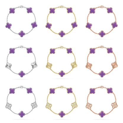 [Lume Jewels]New CLOVER 5 MOTIF LIGHT PURPLE BRACELET COLLECTION
