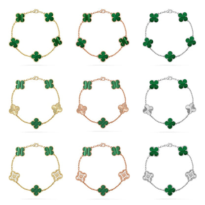 [Lume Jewels]New  CLOVER 5 MOTIF MALACHITE BRACELET COLLECTION