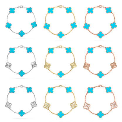 [Lume Jewels]New  CLOVER 5 MOTIF TURQUOISE BRACELET COLLECTION