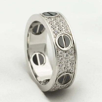 ¡®Lume Jewels¡¯LOVE RING 5.5MM DIAMONDS PAVED CERAMIC