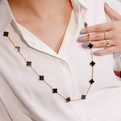 ¡®Lume Jewels¡¯CLOVER 20 MOTIFS ONYX ROSE GOLD