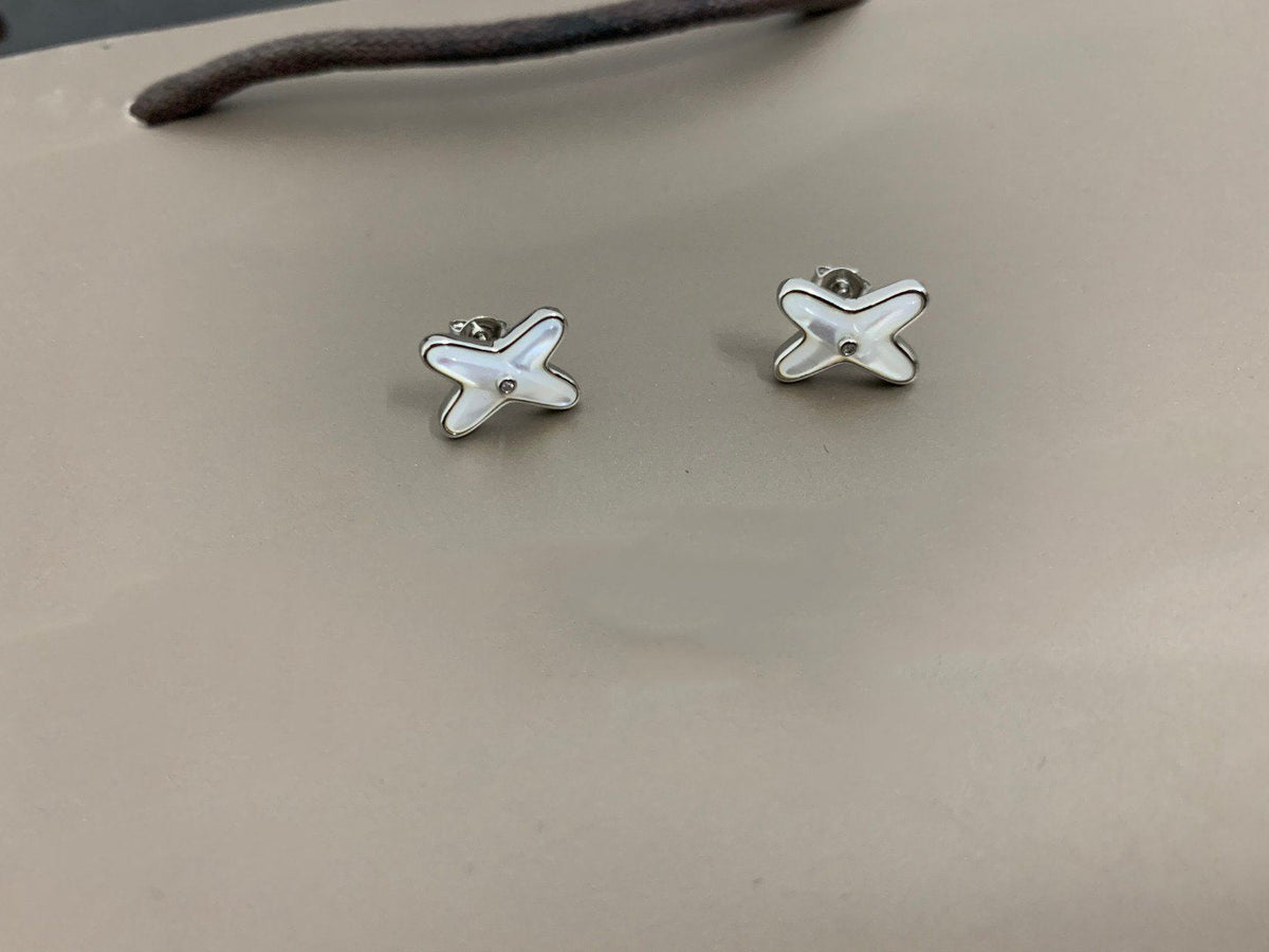 ¡®Lume Jewels¡¯JEUX DE WHITE MOP SILVER DIAMOND EARRINGS