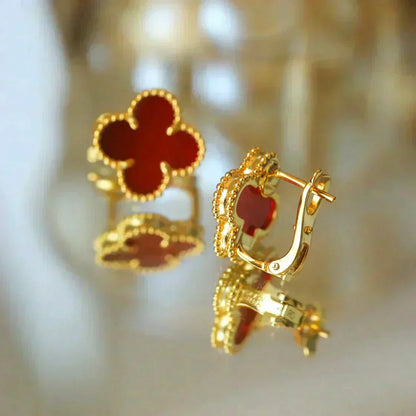 ¡®Lume Jewels¡¯CLOVER MEDIUM 1 MOTIFS CARNELIAN  EARRINGS