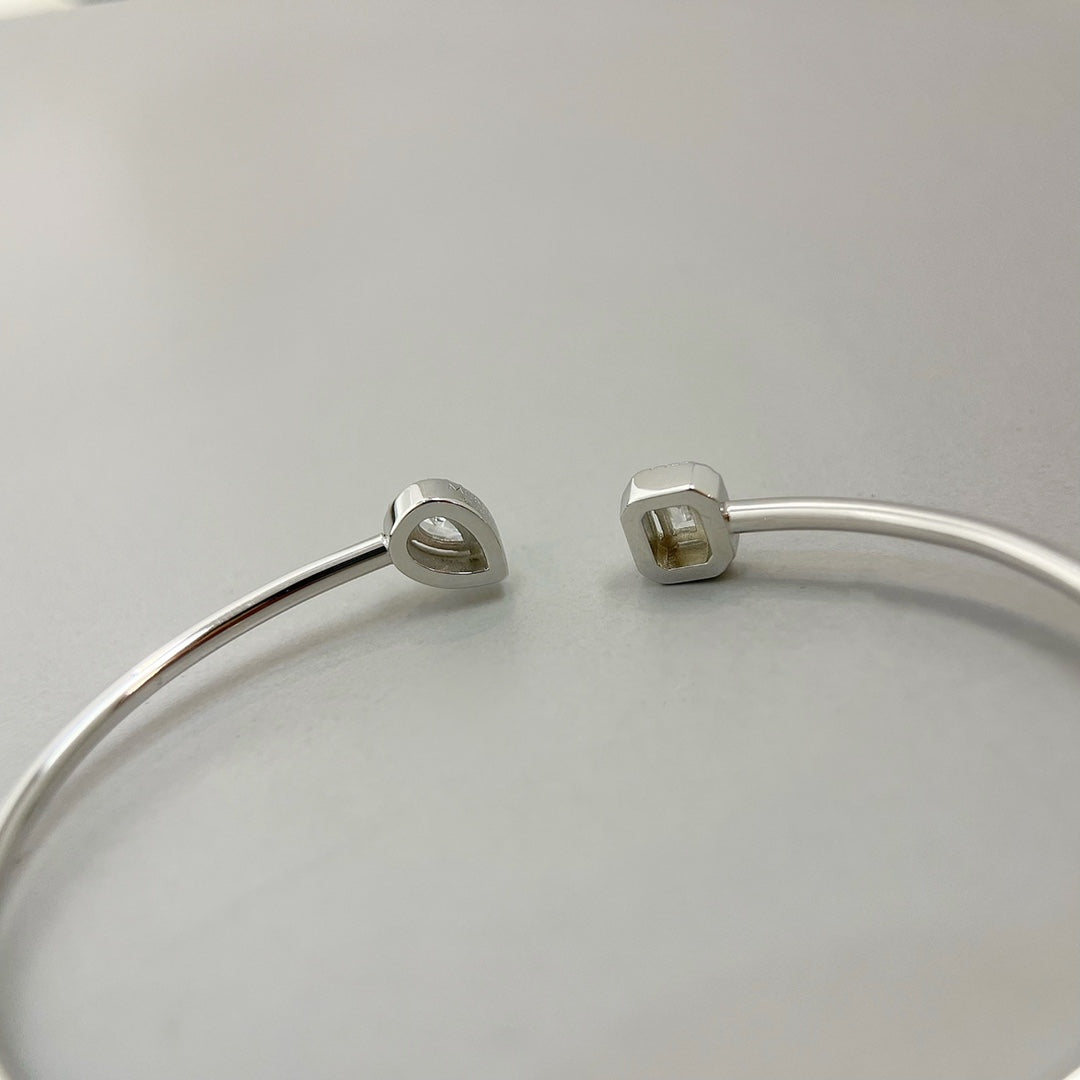 [Lume Jewels]JONC FLEX MY TWIN TOI & MOI SILVER DIAMOND BRACELET