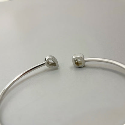 [Lume Jewels]JONC FLEX MY TWIN TOI & MOI SILVER DIAMOND BRACELET