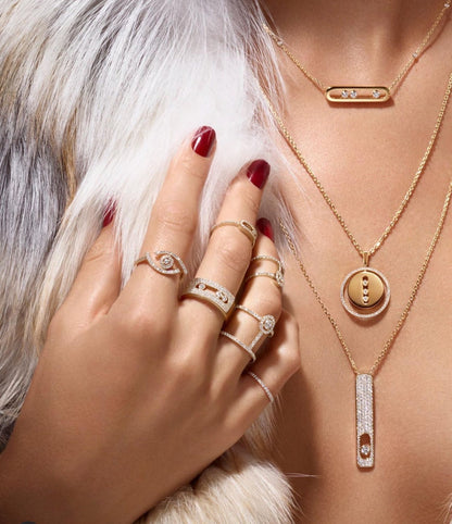 [Lume Jewels]LUCKY MOVE PM NECKLACE PINK GOLD DIAMOND