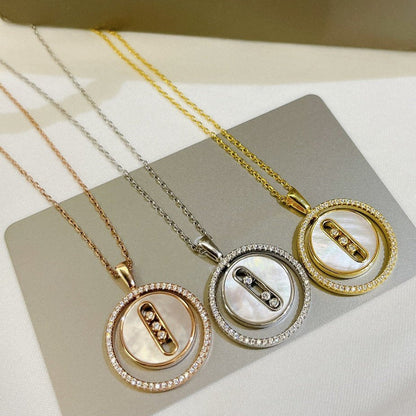 [Lume Jewels]LUCKY MOVE MM NACRE BLANCHE DIAMOND NECKLACE
