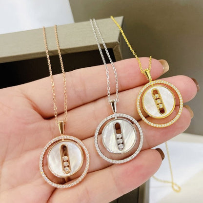[Lume Jewels]LUCKY MOVE MM NACRE BLANCHE DIAMOND NECKLACE