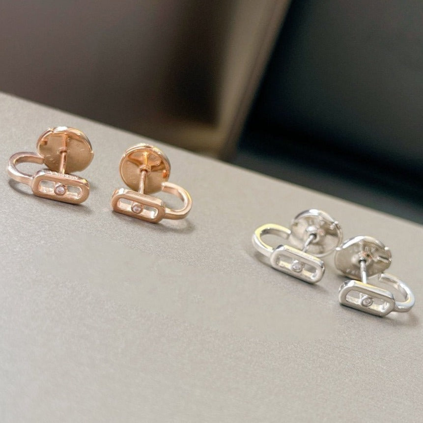 [Lume Jewels]CREOLES MOVE UNO MINI 1 DIAMOND EARRINGS
