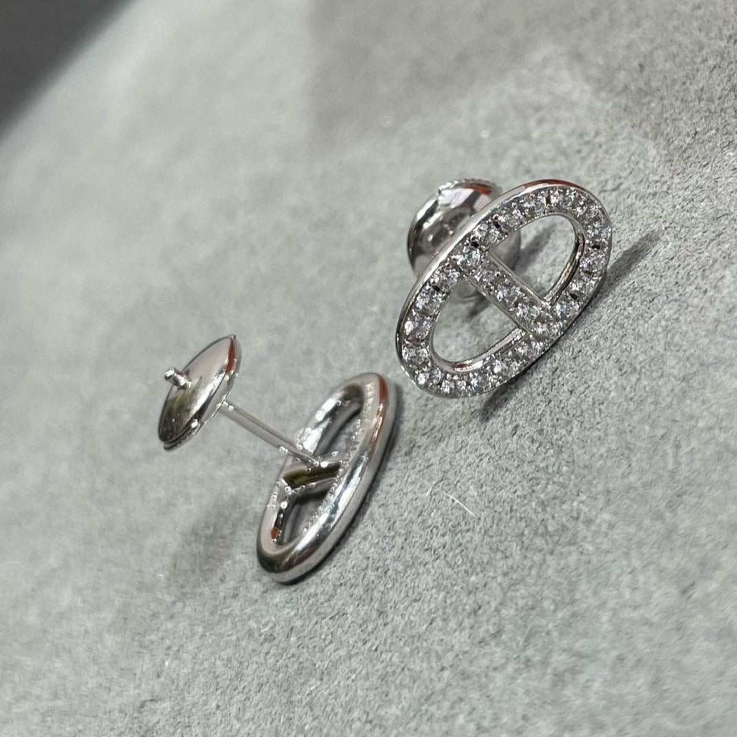 ¡®Lume Jewels¡¯HM FULL DIAMOND PIG NOSE STUD EARRINGS
