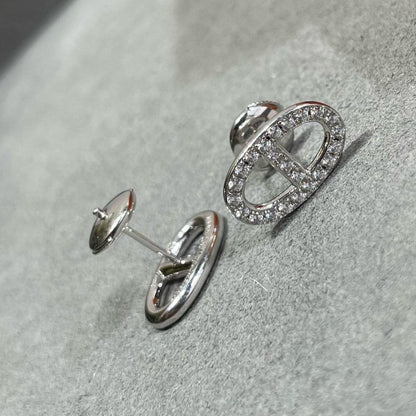 ¡®Lume Jewels¡¯HM FULL DIAMOND PIG NOSE STUD EARRINGS