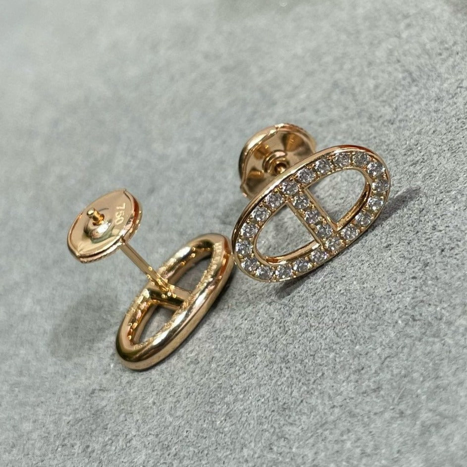 ¡®Lume Jewels¡¯HM FULL DIAMOND PIG NOSE STUD EARRINGS