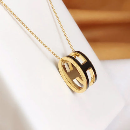 ¡®Lume Jewels¡¯HM CLIC BLACK ENAMEL GOLD NECKLACE