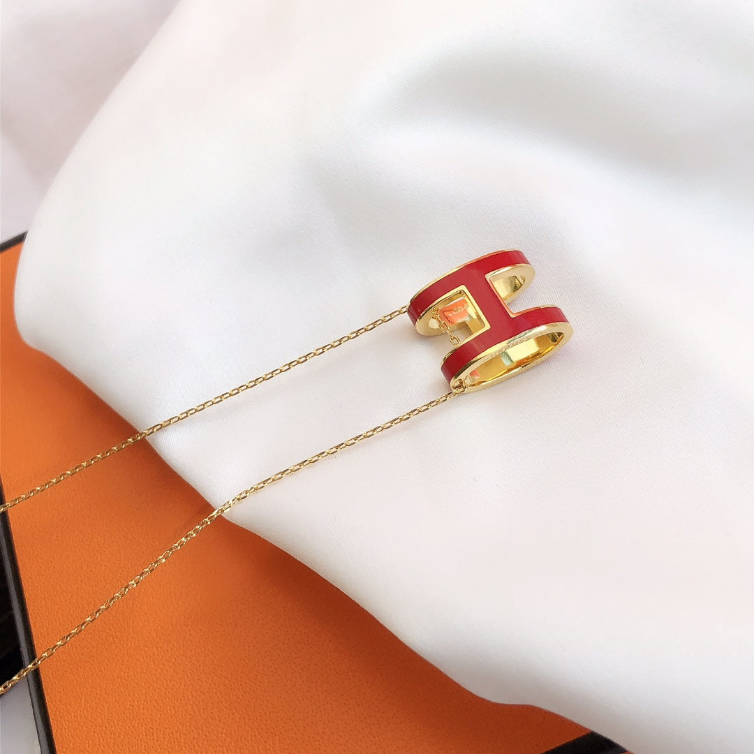 ¡®Lume Jewels¡¯HM CLIC RED ENAMEL GOLD NECKLACE