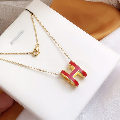 ¡®Lume Jewels¡¯HM CLIC RED ENAMEL GOLD NECKLACE