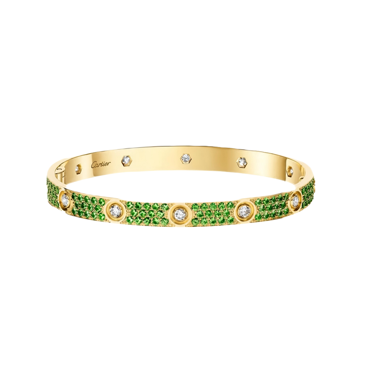 [Lume Jewels]2026 PAVE GEMSTONE LOVE BRACELET 6.1MM 10 DIAMONDS