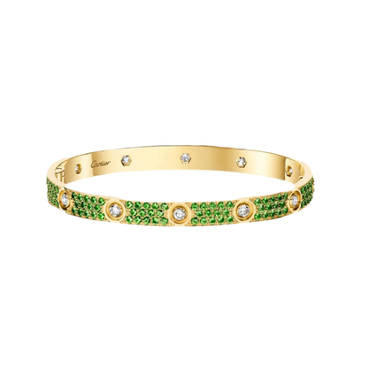 [Lume Jewels]2026 PAVE GEMSTONE LOVE BRACELET 6.1MM 10 DIAMONDS