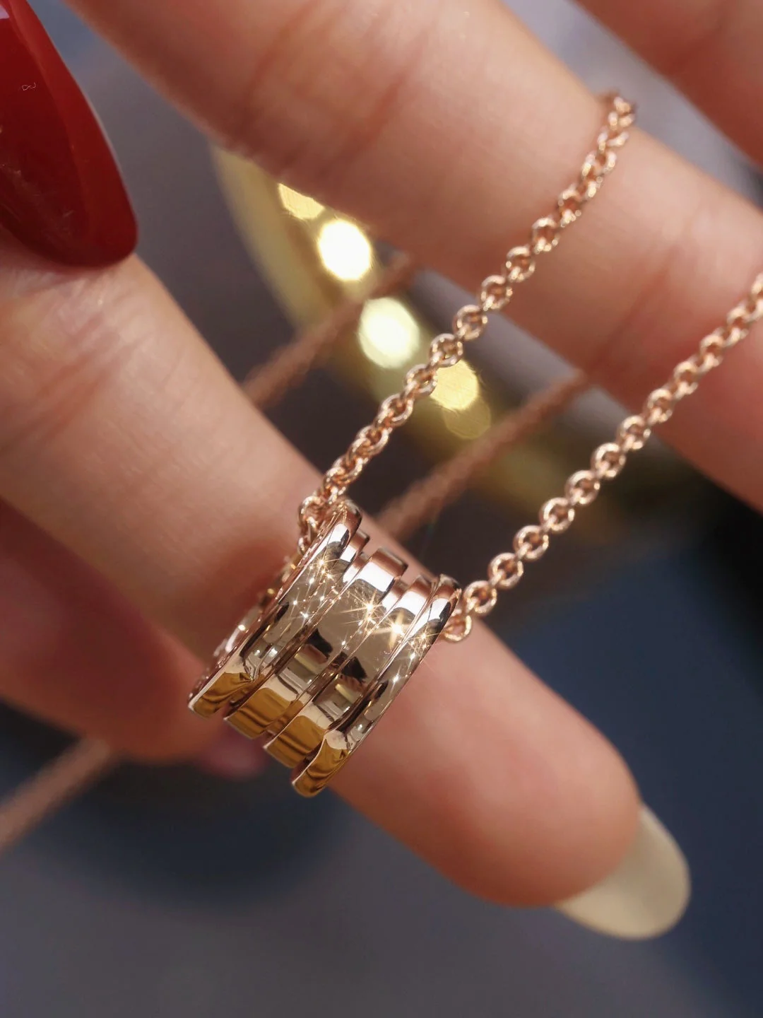 [Lume Jewels]ZERO 1 PINK GOLD NECKLACE