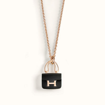 ¡®Lume Jewels¡¯CONSTANCE BLACK PEDANT PINK GOLD NECKLACE