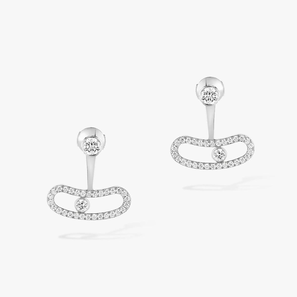 [Lume Jewels]MOVE UNO SILVER DIAMOND EARRINGS