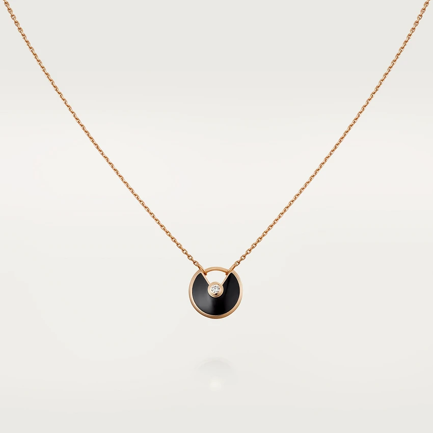 ¡®Lume Jewels¡¯AMULETTE ROSE GOLD ONYX NECKLACE
