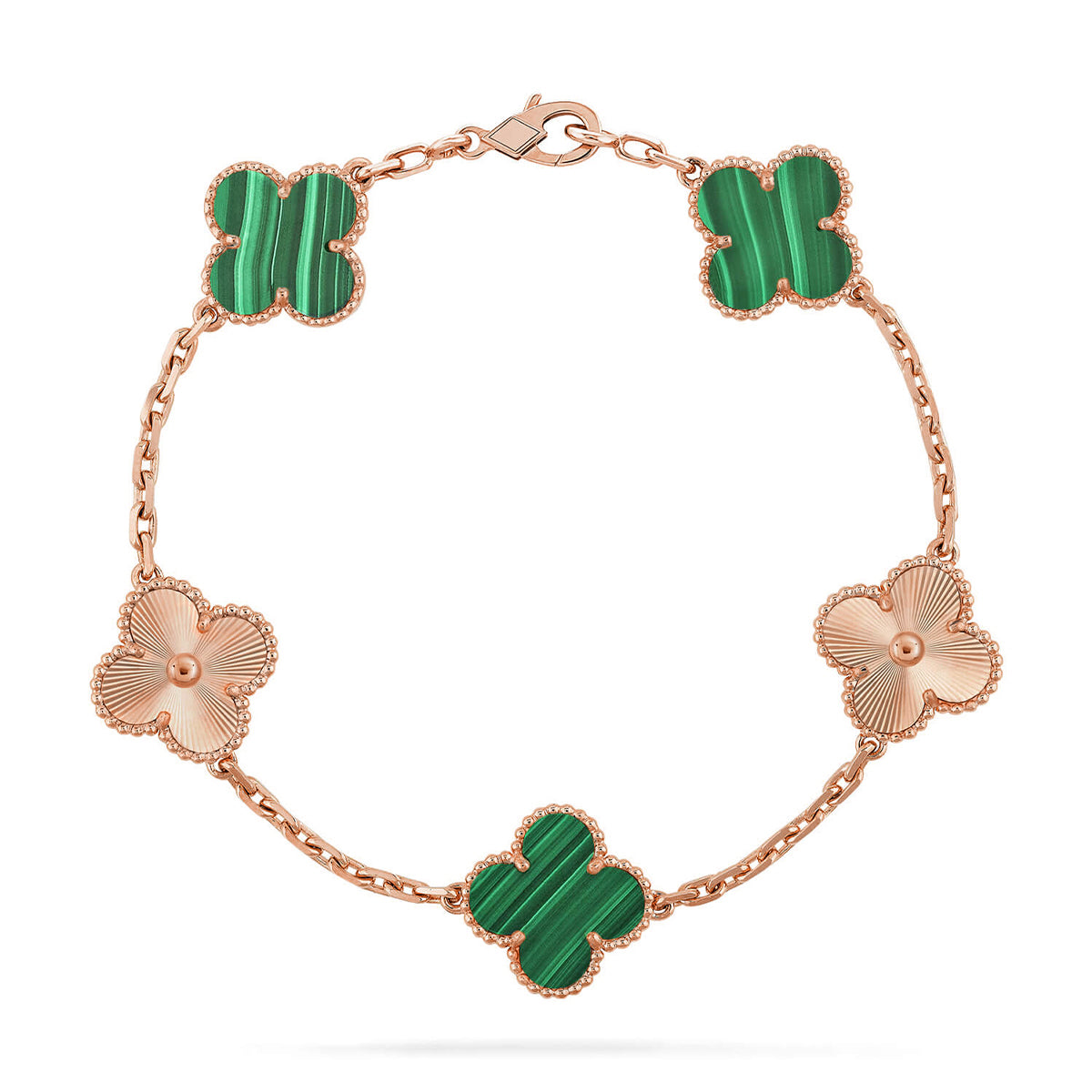 [Lume Jewels]New  CLOVER 5 MOTIF MALACHITE BRACELET COLLECTION