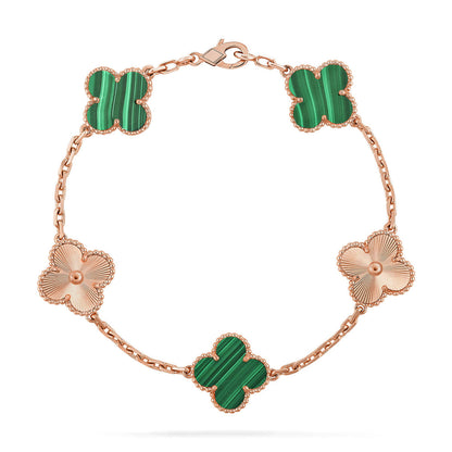 [Lume Jewels]New  CLOVER 5 MOTIF MALACHITE BRACELET COLLECTION