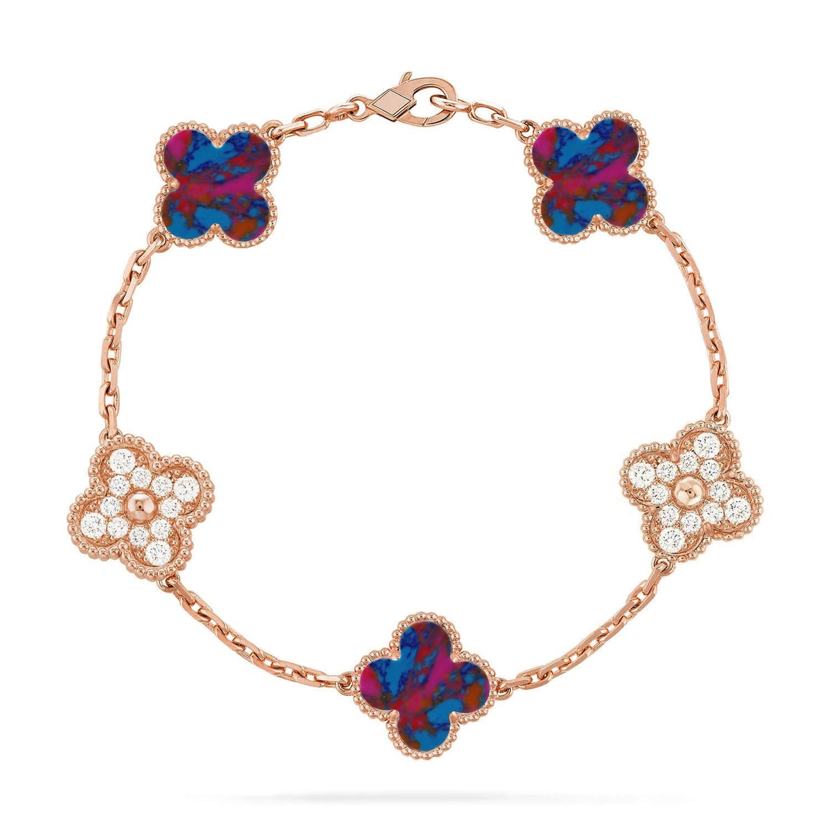 [Lume Jewels]New CLOVER 5 MOTIF COLOR GEMSTONES BRACELET COLLECTION