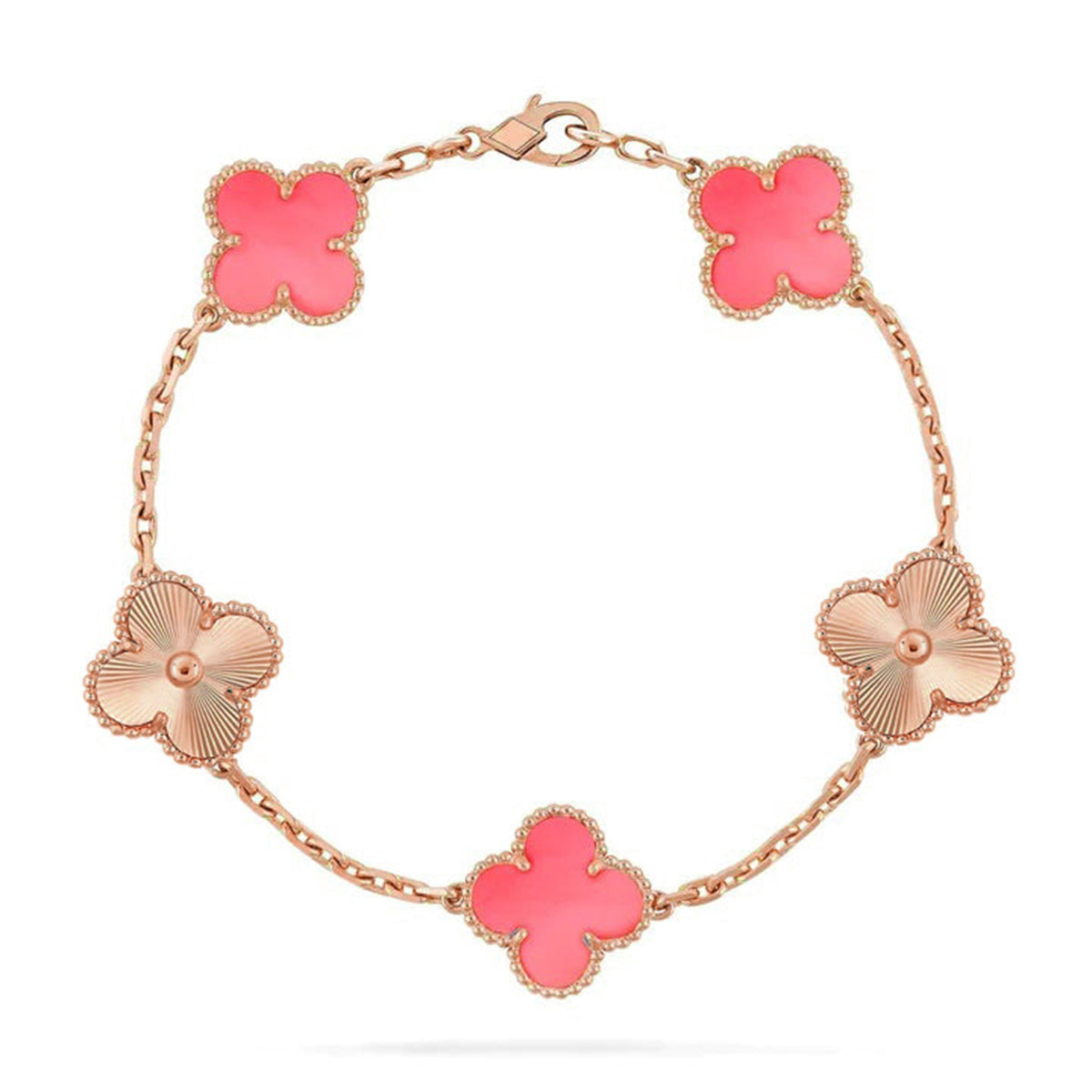 [Lume Jewels]New  CLOVER 5 MOTIFS  PINK MOP BRACELET COLLECTION