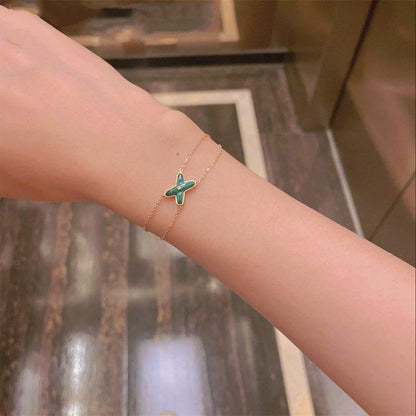 ¡®Lume Jewels¡¯JEUX BRACELET MALACHITE PINK GOLD 1 DIAMOND