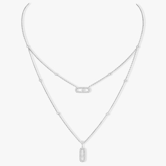 [Lume Jewels]MOVE 2 ROW DIAMOND NECKLACE