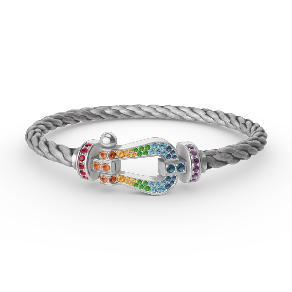 ¡®Lume Jewels¡¯FORC LARGE HORSESHOE  COLORED DIAMOND BRACELET SILVER