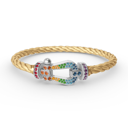 ¡®Lume Jewels¡¯FORC LARGE HORSESHOE  COLORED DIAMOND BRACELET SILVER