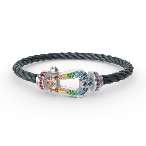 ¡®Lume Jewels¡¯FORC LARGE HORSESHOE  COLORED DIAMOND BRACELET SILVER