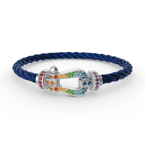 ¡®Lume Jewels¡¯FORC LARGE HORSESHOE  COLORED DIAMOND BRACELET SILVER