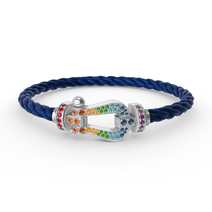 ¡®Lume Jewels¡¯FORC LARGE HORSESHOE  COLORED DIAMOND BRACELET SILVER
