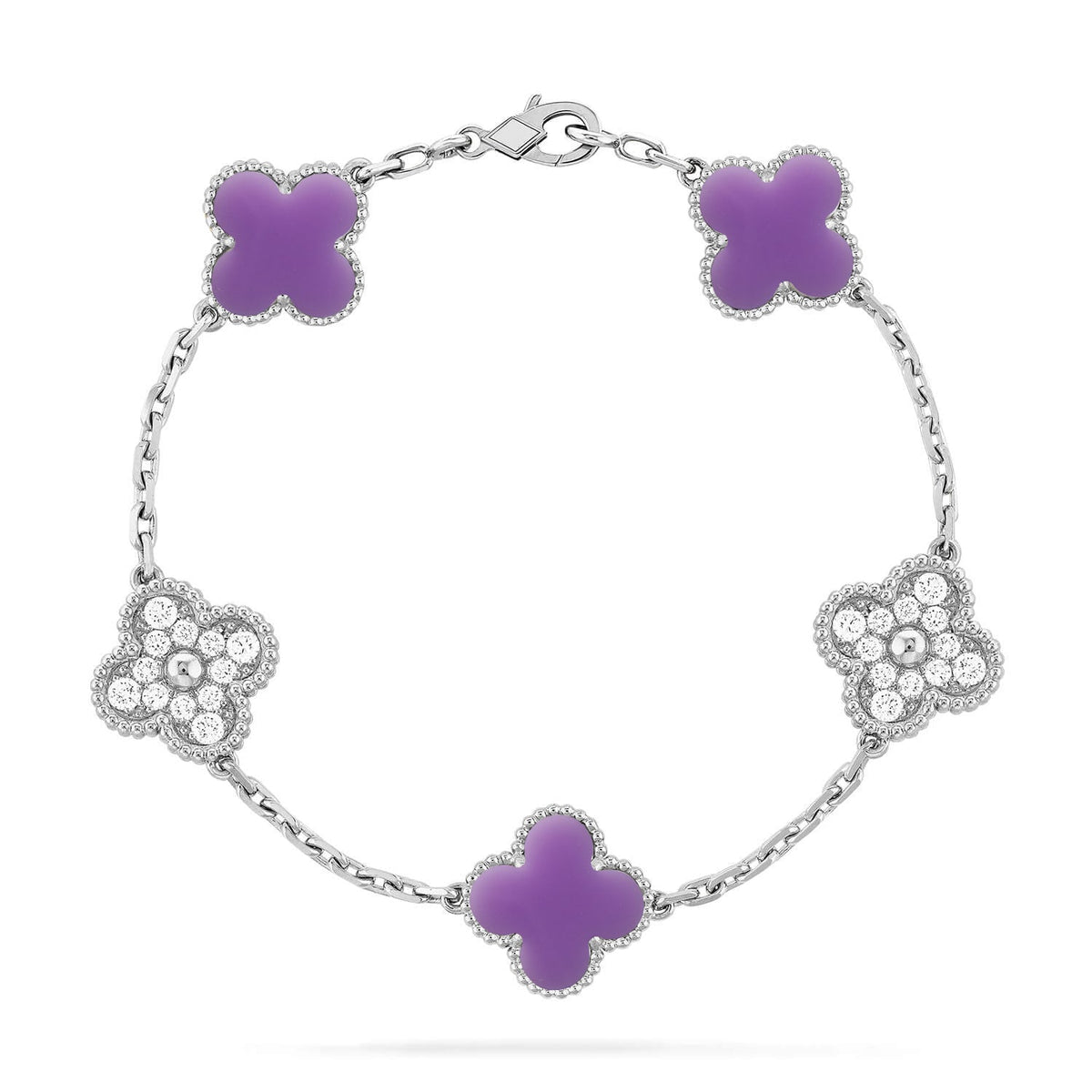 [Lume Jewels]New CLOVER 5 MOTIF LIGHT PURPLE BRACELET COLLECTION