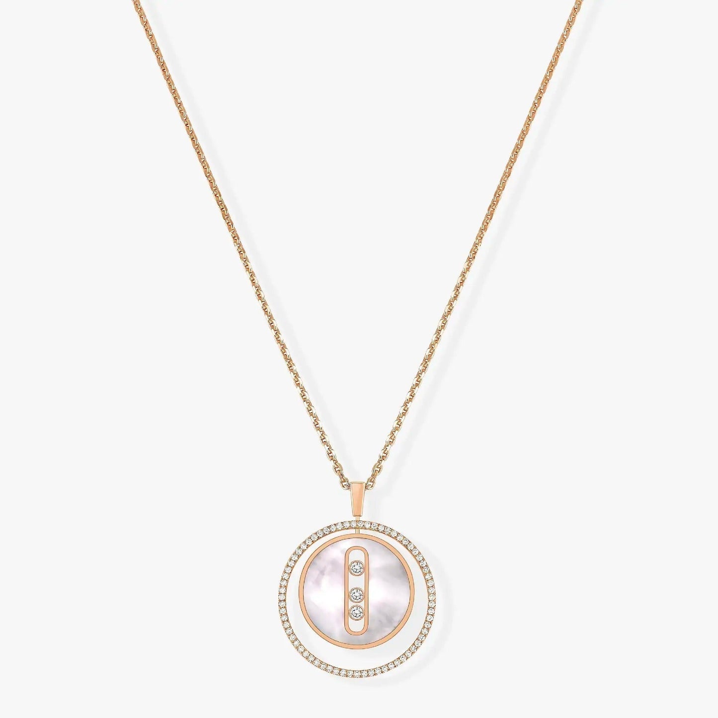 [Lume Jewels]LUCKY MOVE MM NACRE BLANCHE DIAMOND NECKLACE