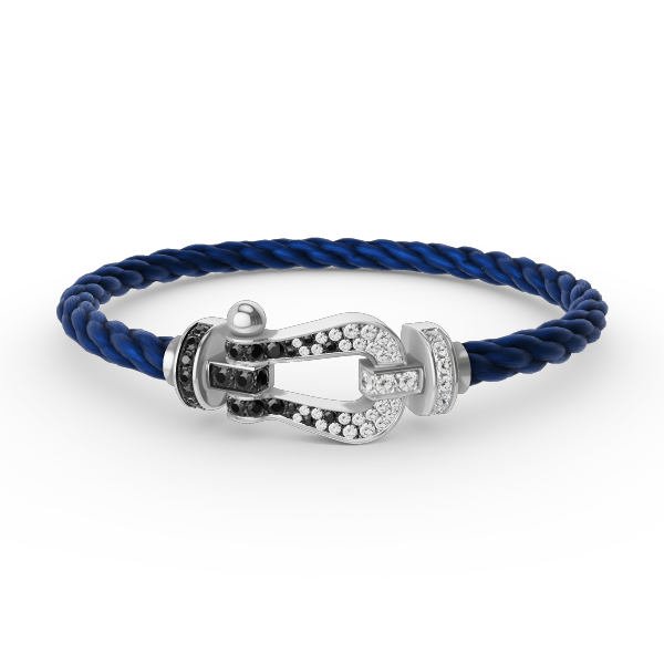 ¡®Lume Jewels¡¯FORCE LARGE HORSESHOE BLACK WHITE DIAMOND BRACELET SILVER