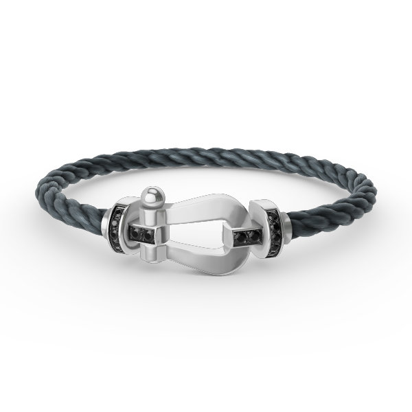 ¡®Lume Jewels¡¯FORCE LARGE HORSESHOE BLACK DIAMOND BRACELET SILVER