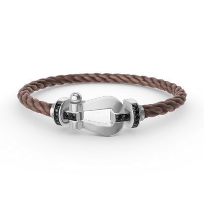 ¡®Lume Jewels¡¯FORCE LARGE HORSESHOE BLACK DIAMOND BRACELET SILVER