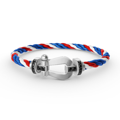 ¡®Lume Jewels¡¯FORCE LARGE HORSESHOE BLACK DIAMOND BRACELET SILVER