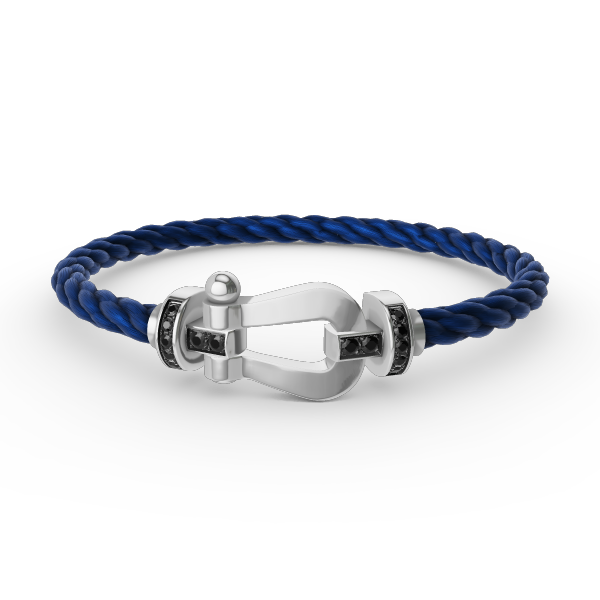 ¡®Lume Jewels¡¯FORCE LARGE HORSESHOE BLACK DIAMOND BRACELET SILVER
