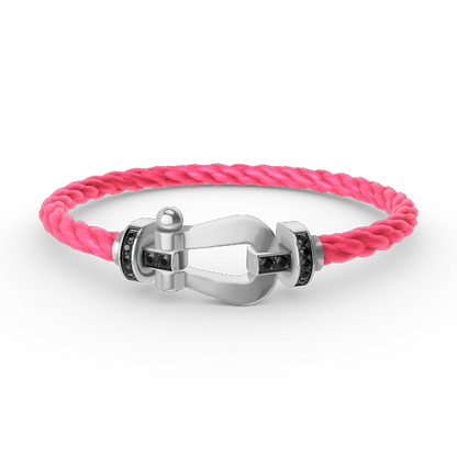 ¡®Lume Jewels¡¯FORCE LARGE HORSESHOE BLACK DIAMOND BRACELET SILVER